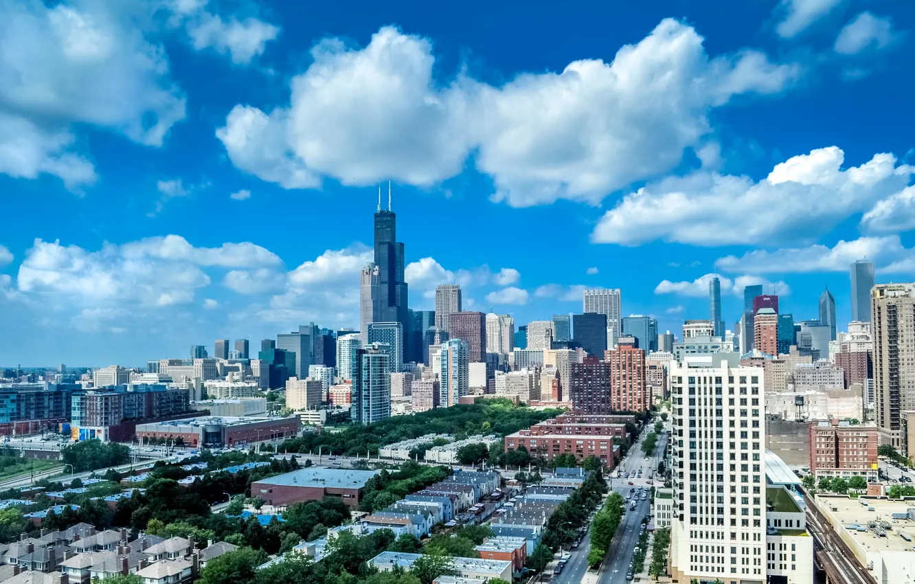 Фото обои city, USA, америка, чикаго, небосребы, Chicago, сша, illinois