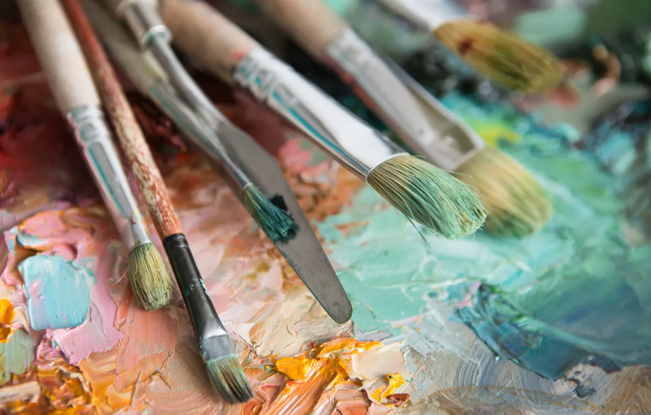 Фото обои art, paintings, creativity, brushes