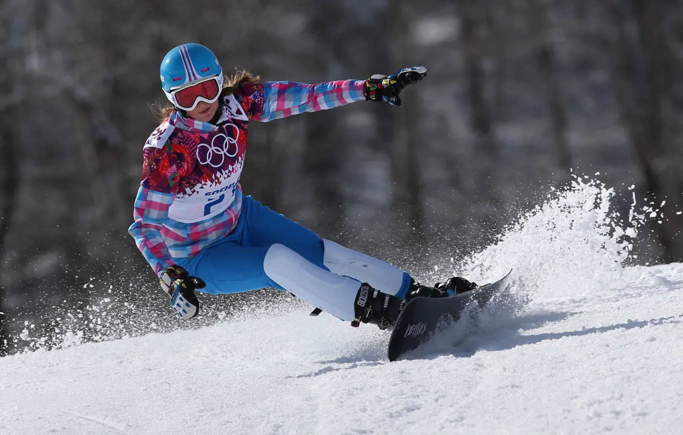 Фото обои Россия, Сочи 2014, XXII Зимние Олимпийские Игры, Алена Заварзина, Сноуборд:параллельный гигантский слалом