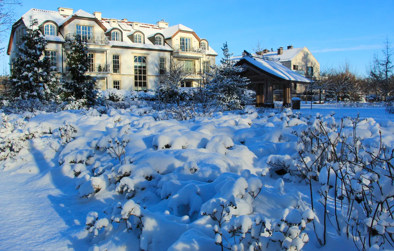 Фото обои house, winter, snow