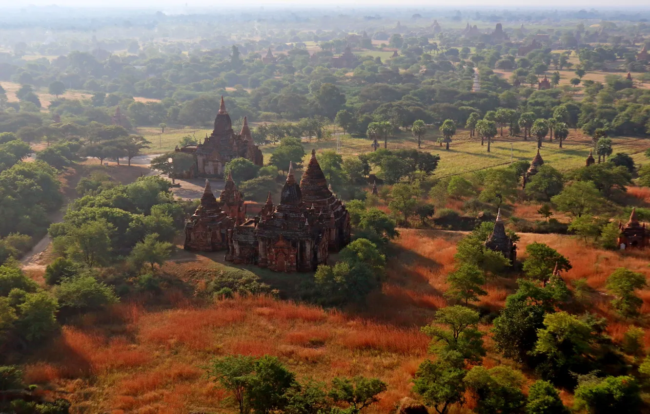 Фото обои пейзаж, природа, город, пагода, Мьянма, Паган, Баган