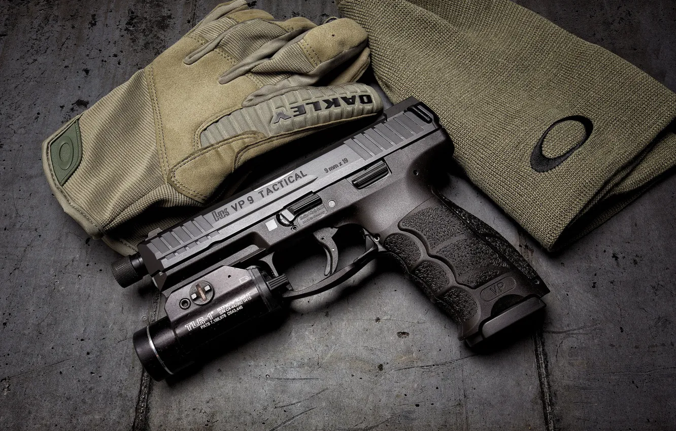 Фото обои пистолет, фон, Tactical, VP9, H&K