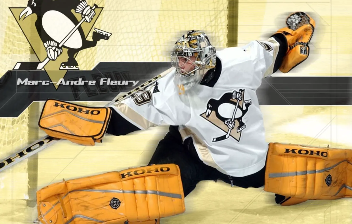 Фото обои вратарь, нхл, Хоккей, mark andre fleury, pittsburgh