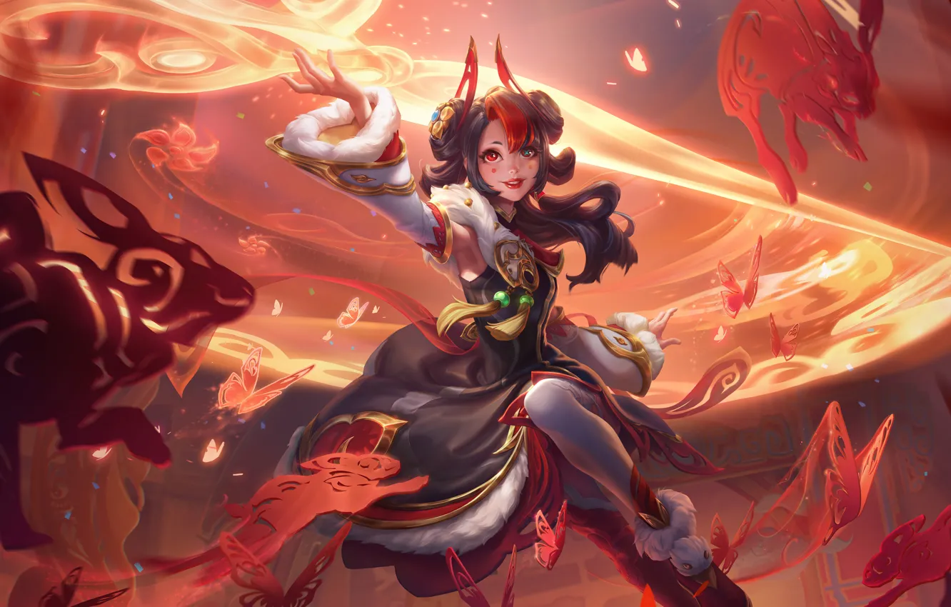 Фото обои Art, Gwen, League of Legends, Skin, LoL, Mythmaker