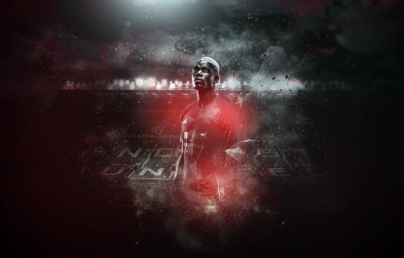 Фото обои wallpaper, sport, stadium, football, Manchester United, Old Trafford, player, Paul Pogba