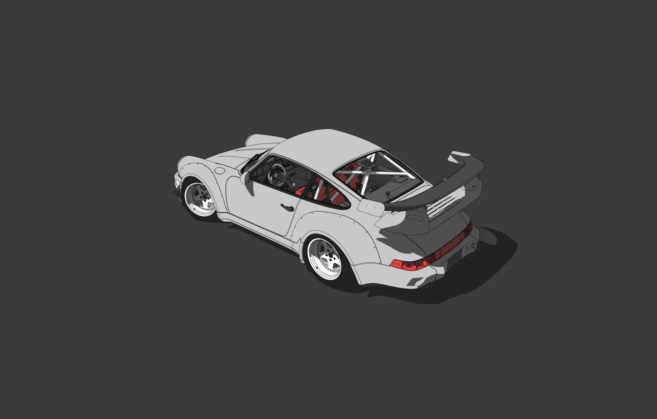 Фото обои Авто, Porsche, Машина, Car, Art, Render, Design, Суперкар