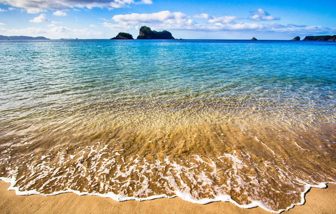 Фото обои пляж, вода, прозрачность, океан, beach, Coromandel, New-Zealand, Peninsula