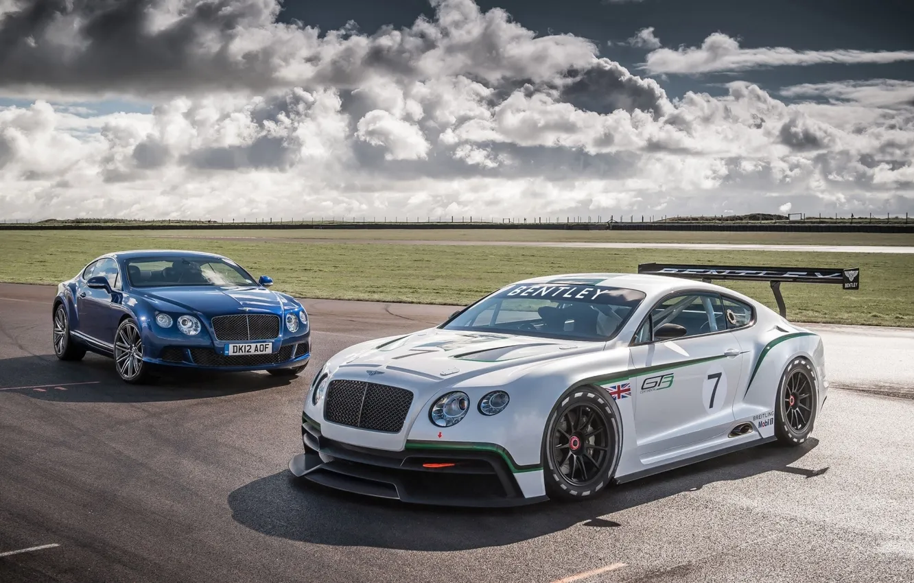 Фото обои небо, облака, Bentley, Континенталь, Бентли, суперкар, болид, GT3