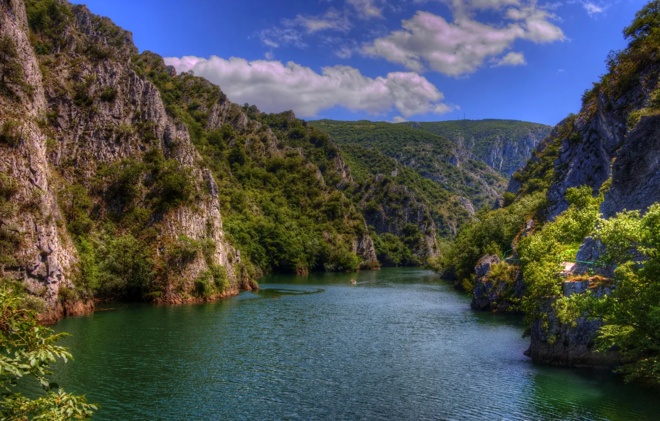 Фото обои горы, природа, озеро, Macedonia, Skopje, Lake Matka