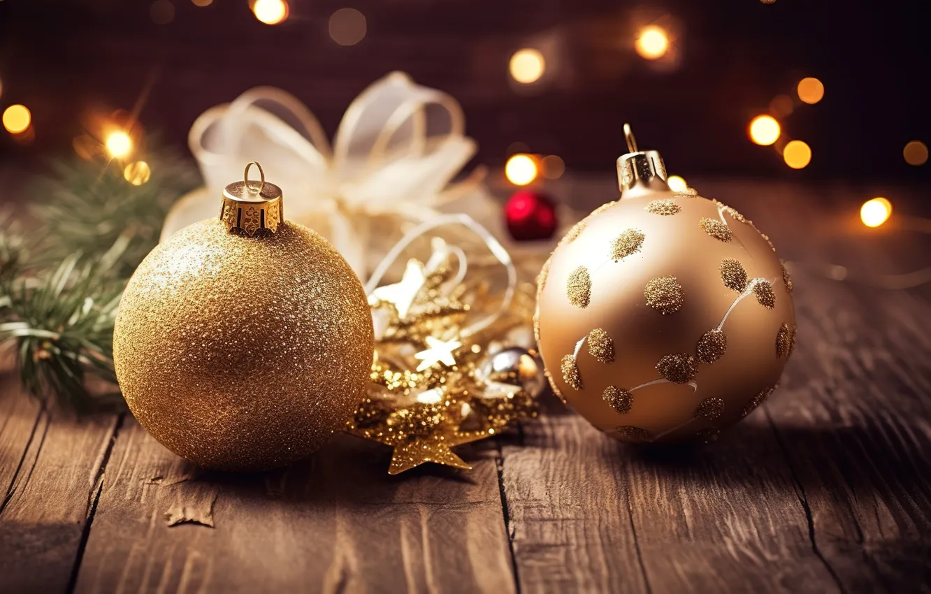 Фото обои фон, шары, Новый Год, Рождество, golden, new year, happy, Christmas