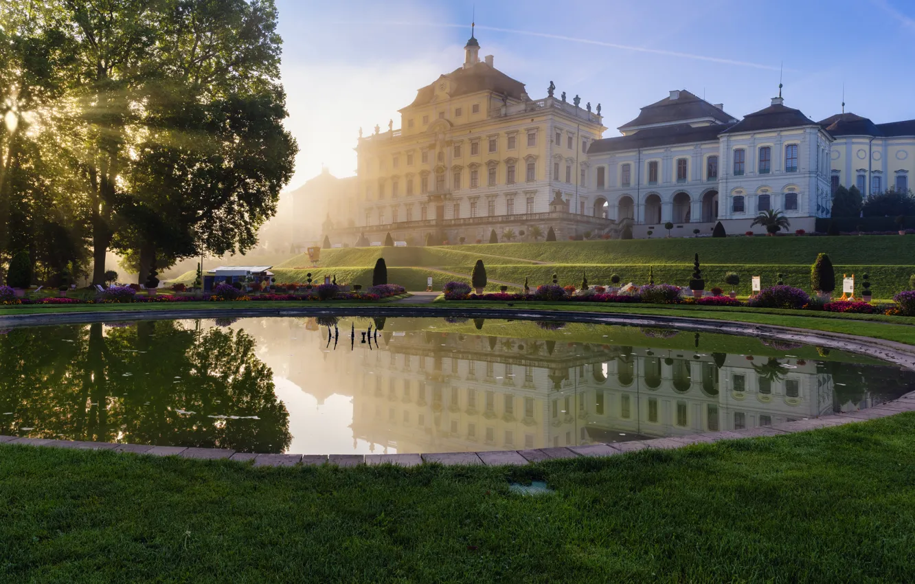 Фото обои фото, Природа, Дома, Германия, Пруд, Парк, Газон, Ludwigsburg