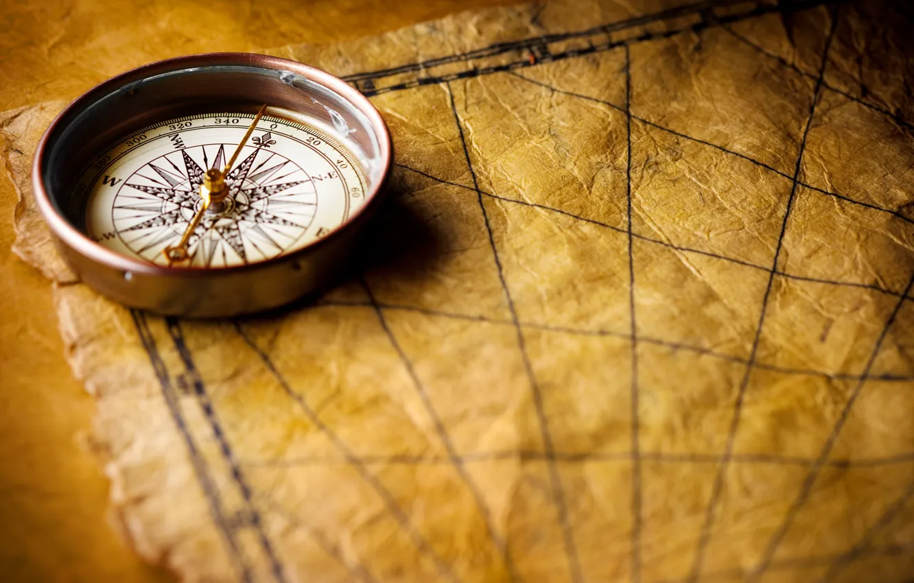 Фото обои рабочий стол, карта, компас, морской стиль
