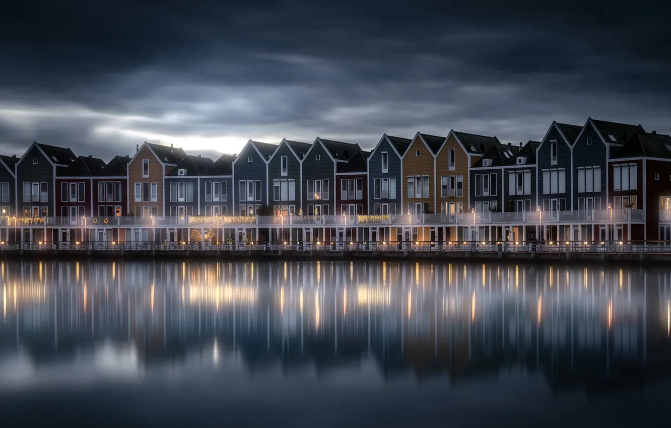 Фото обои Colorful, Netherlands, Rainbow houses