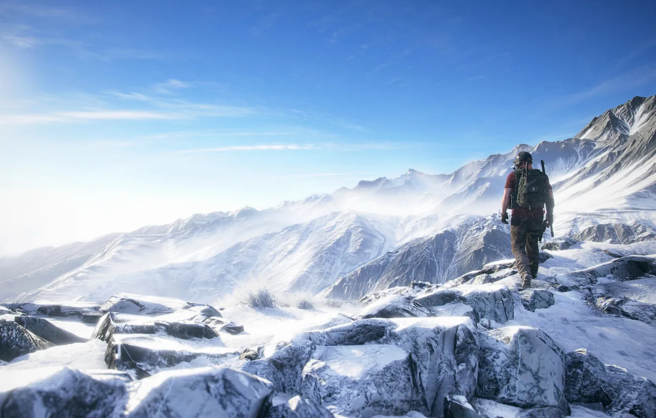 Фото обои небо, пейзаж, горы, природа, игра, Ubisoft, шутер, Tom Clancy’s Ghost Recon Wildlands