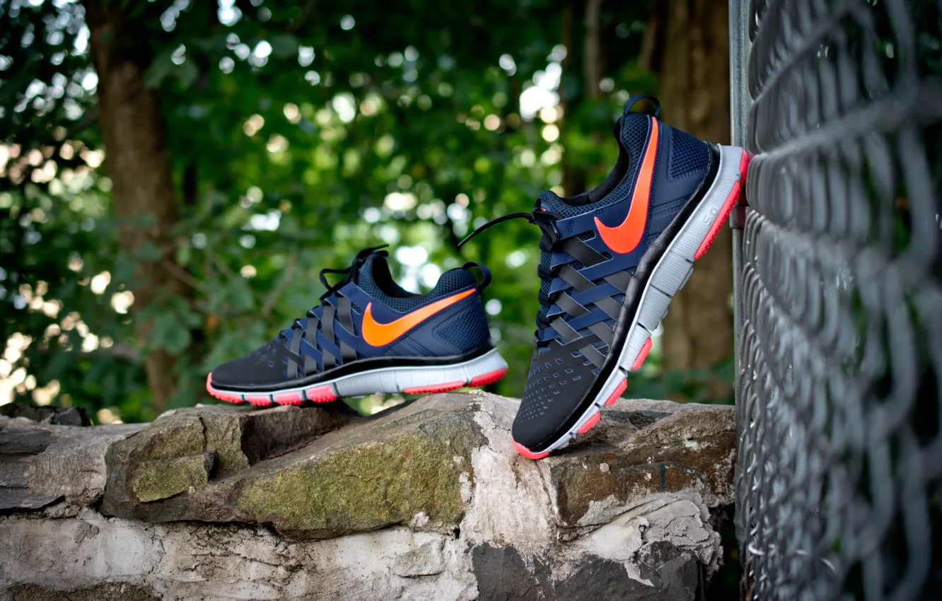 Фото обои кроссовки, Nike, Free Trainer 5.0 iD, Urban Solar Red