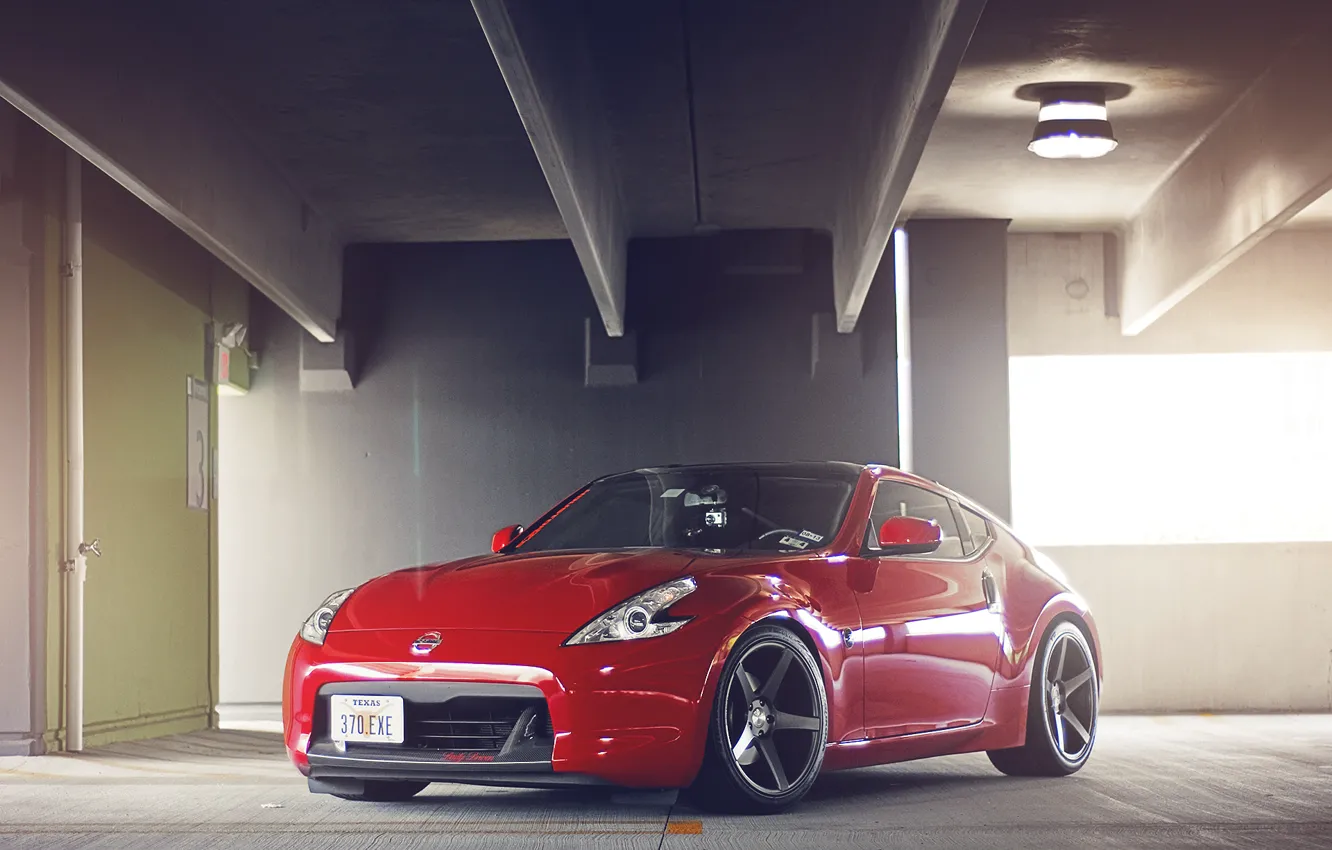 Фото обои red, Nissan, 370z