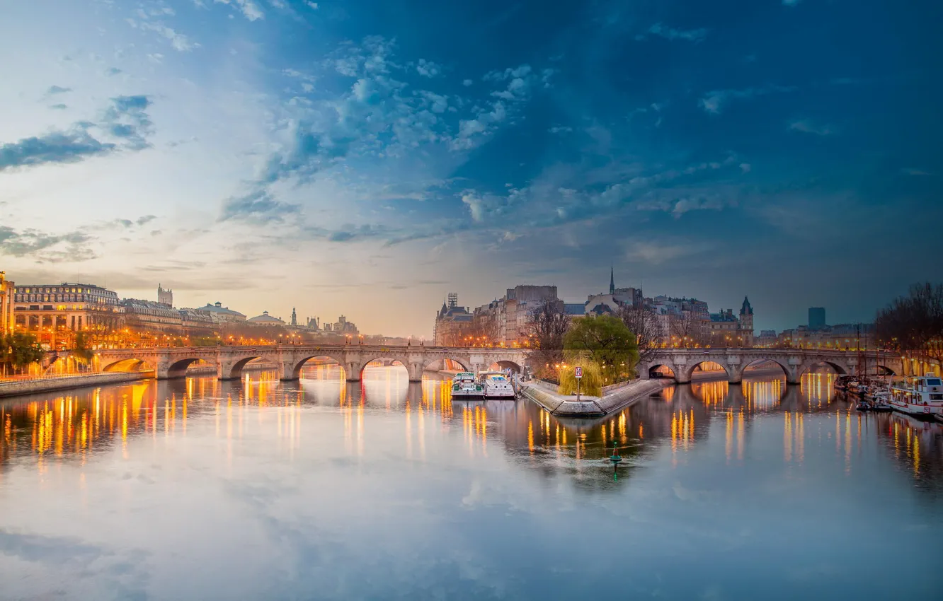 Фото обои вода, мост, река, Франция, Париж, Сена, Paris, France
