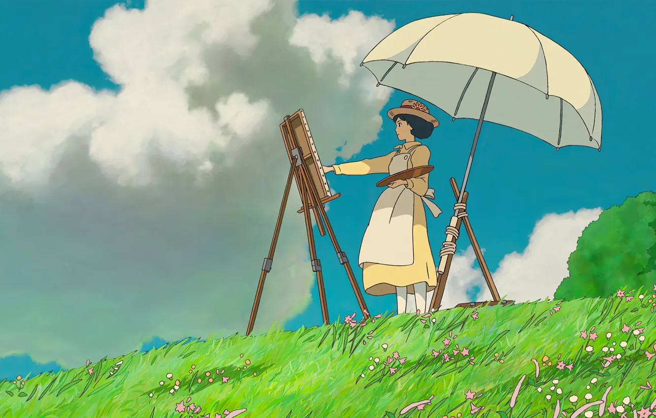 Фото обои Япония, Девочка, Хаяо Миядзаки, Hayao Miyazaki, Мультфильм, 2013, Наоко Сатоми, Ветер крепчает