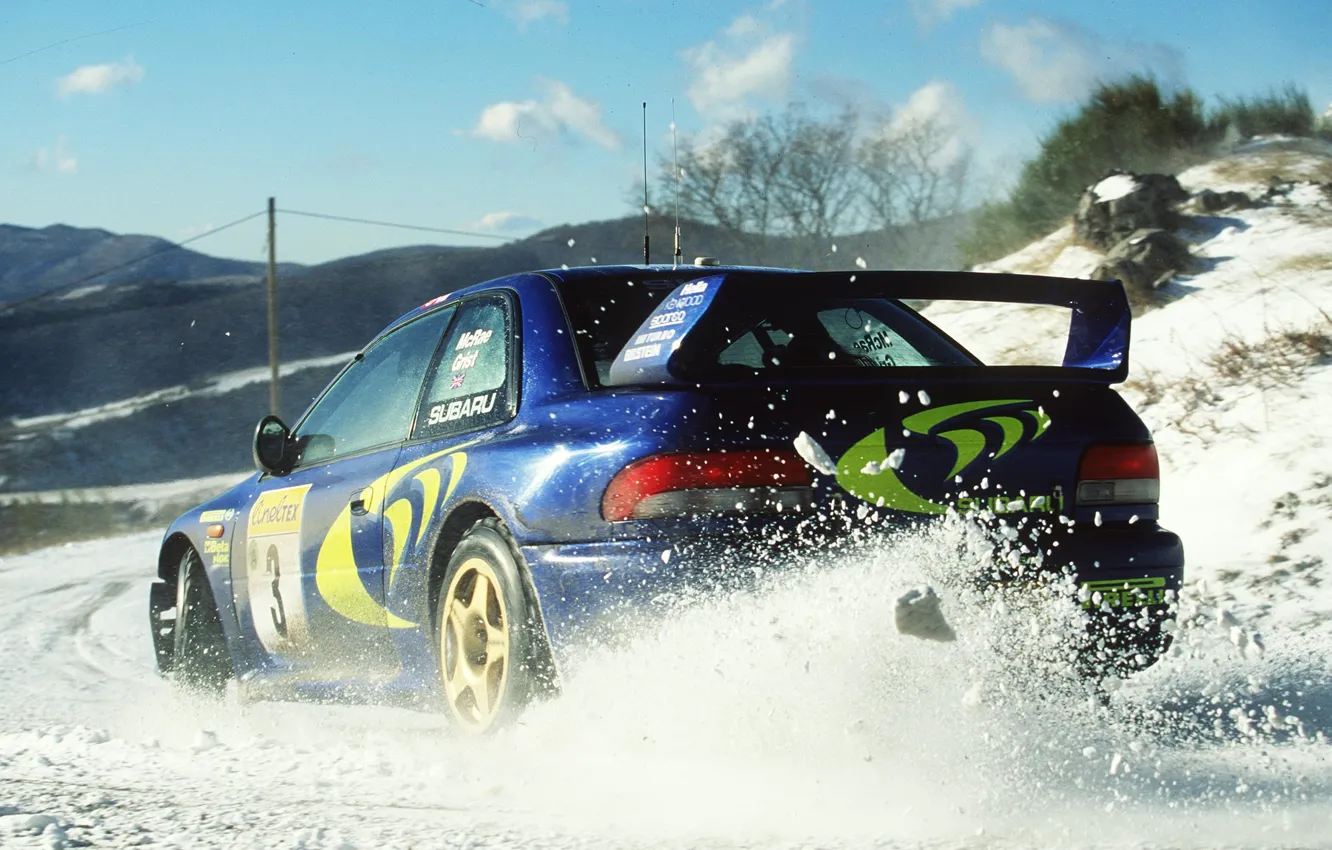 Фото обои subaru, rally, impreza, wrc, snow, Colin McRae