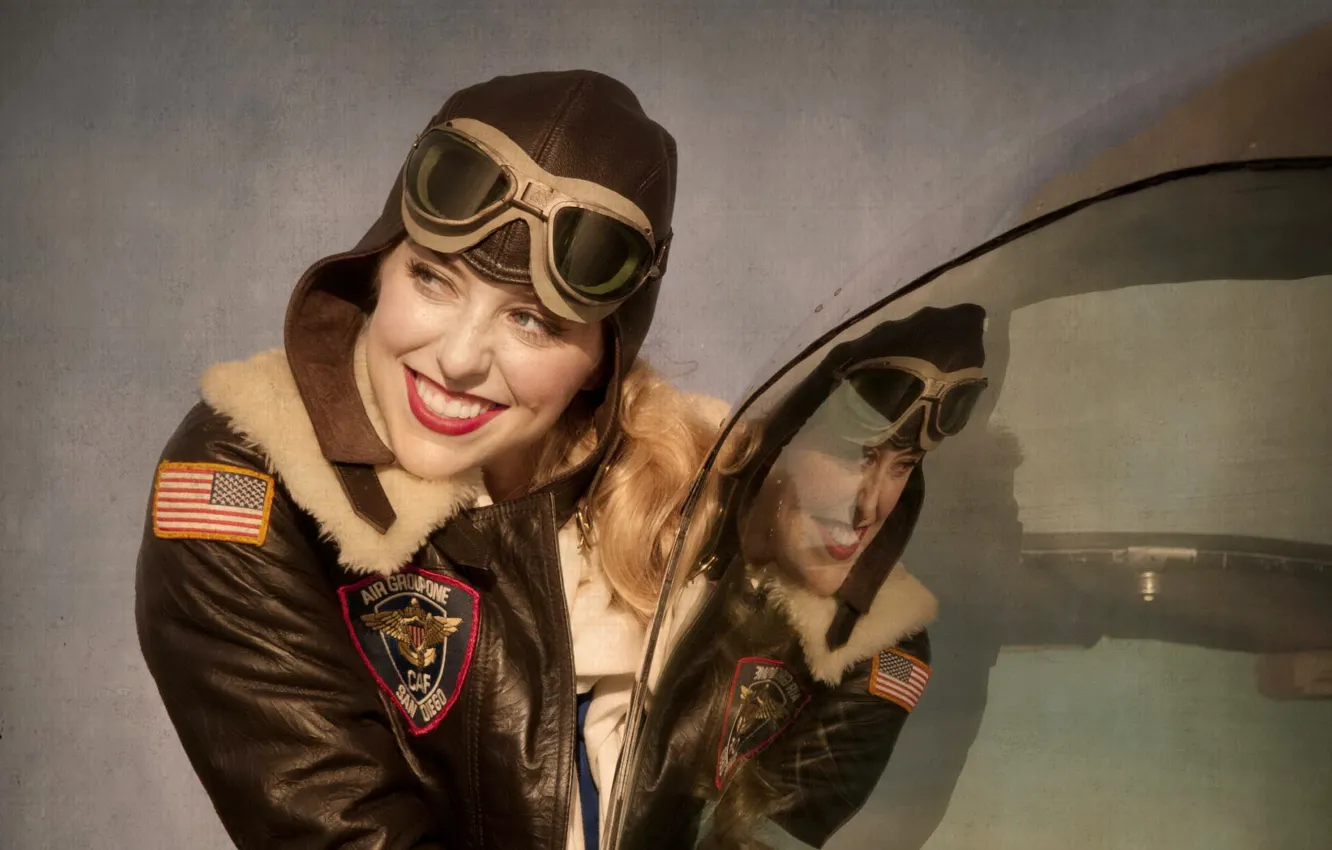 Фото обои девушка, самолёт, Bailey, L-17