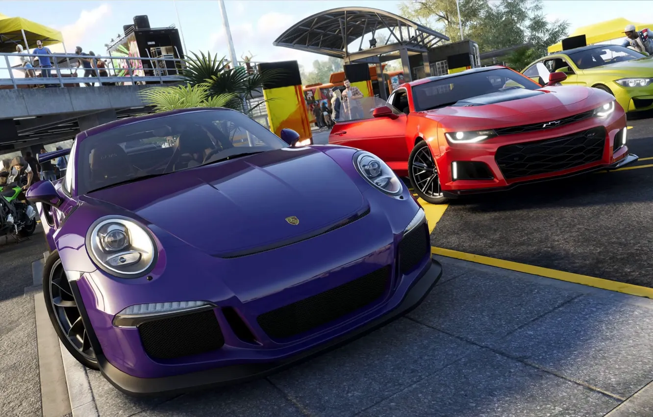 Фото обои 911, Porsche, Chevrolet, BMW, Camaro, The Crew, The Crew 2