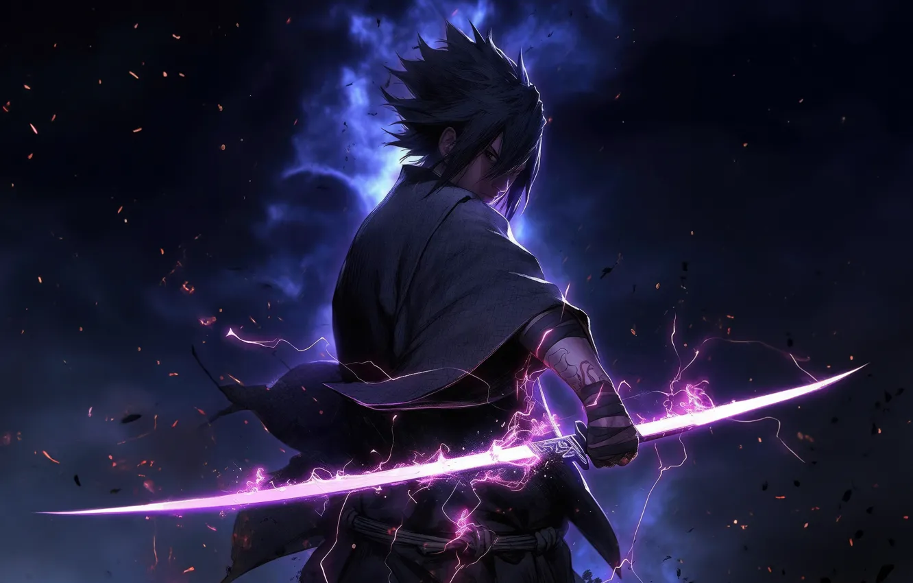 Фото обои anime, sasuke, uchiha