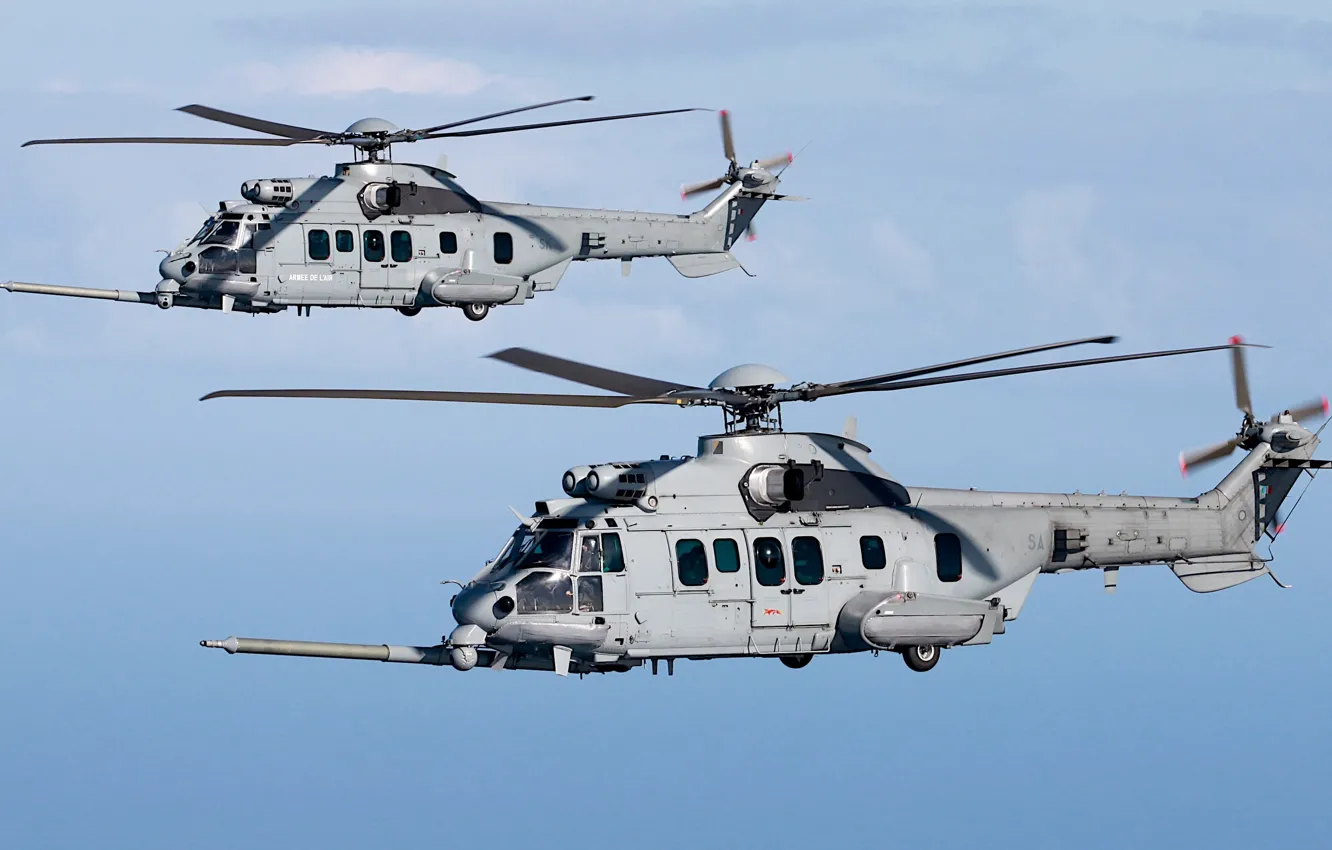 Фото обои Вертолет, Airbus, ВВС Франции, Airbus Helicopters, Armée de l'Air, H225, Airbus Helicopters H225M
