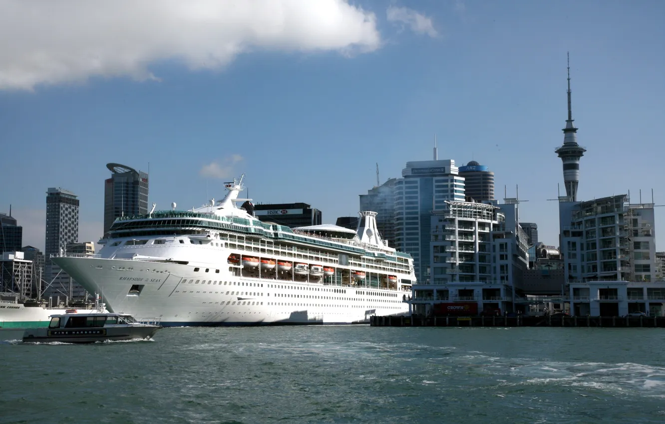 Фото обои фото, корабль, New Zealand, круизный лайнер, Port of Auckland