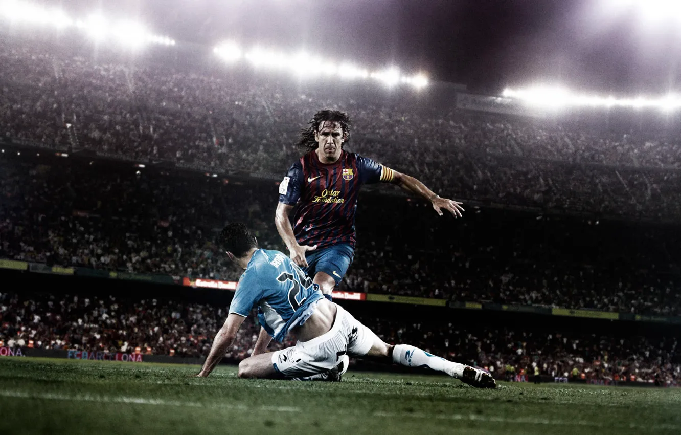 Фото обои футбол, барселона, barcelona, пуель