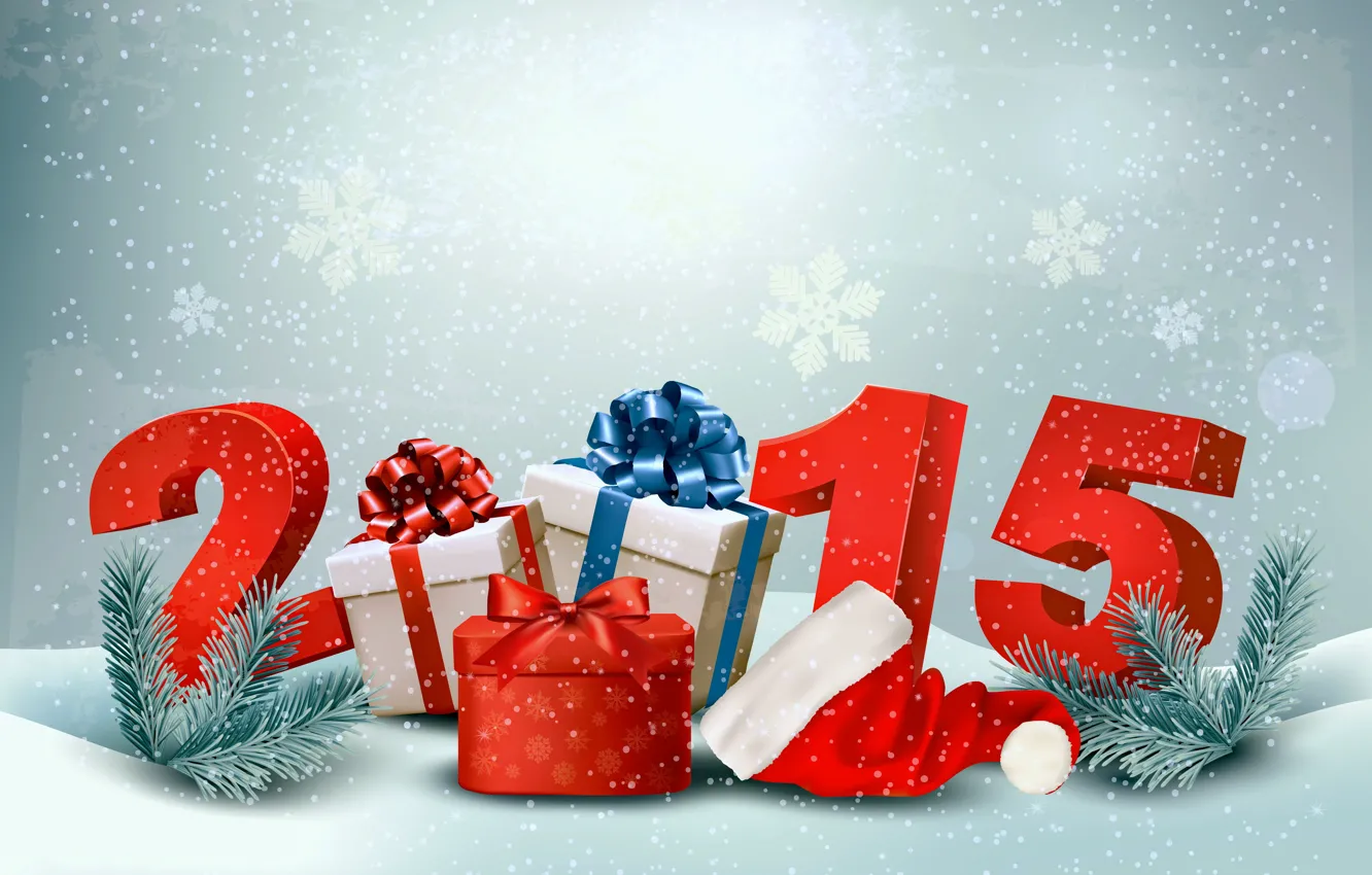 Фото обои Новый Год, подарки, New Year, Happy, 2015