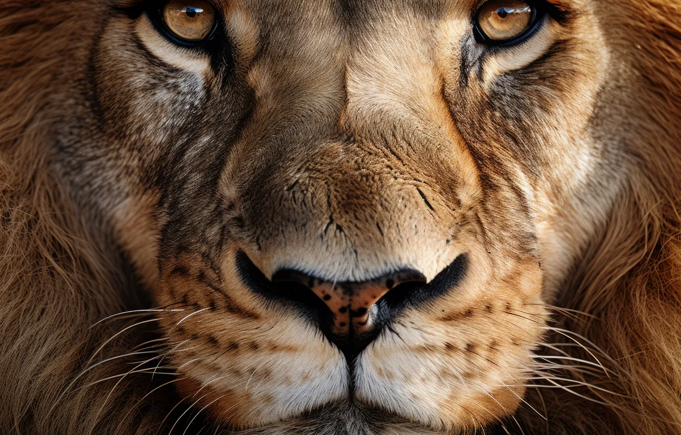 Фото обои art, lion, hair, realistic