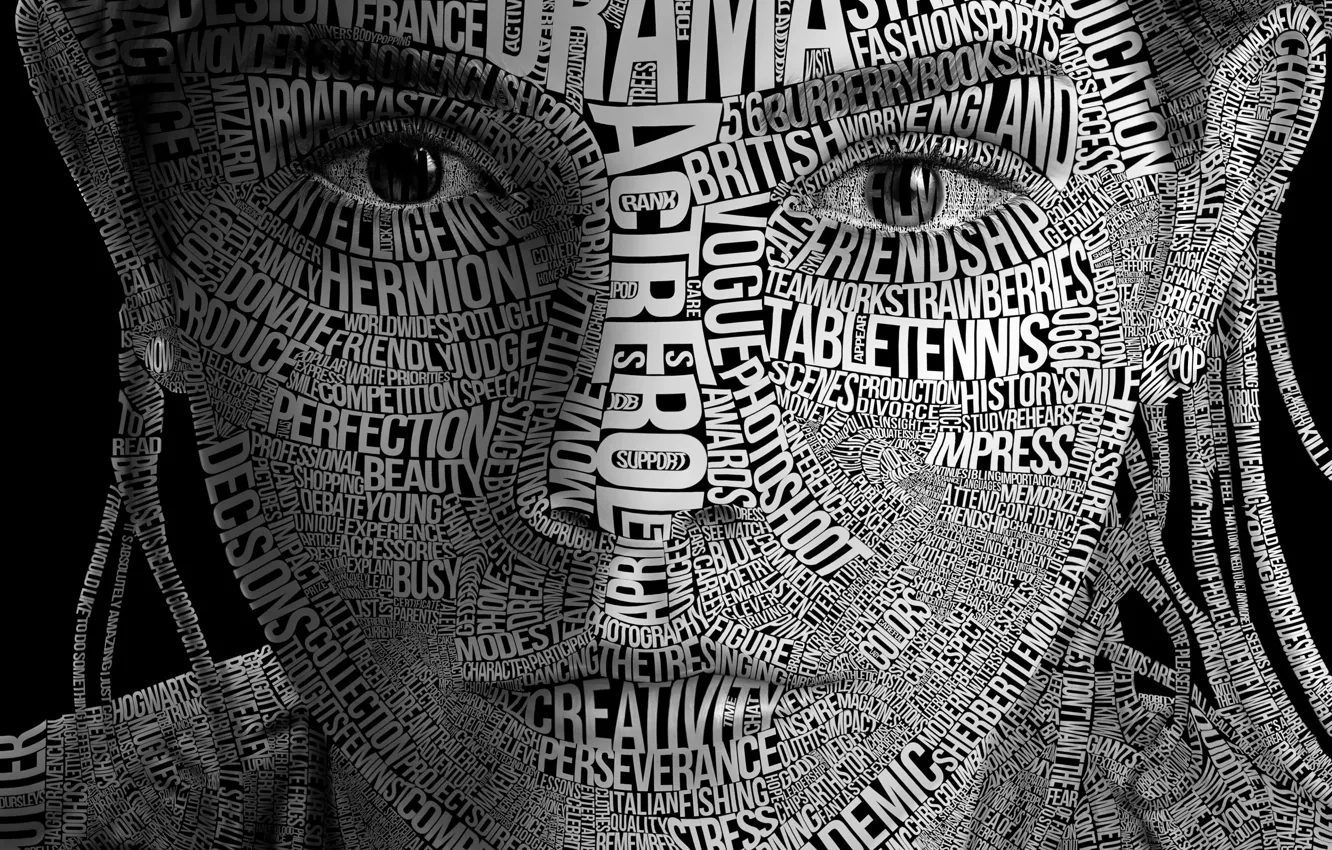 Фото обои typography, face, letter