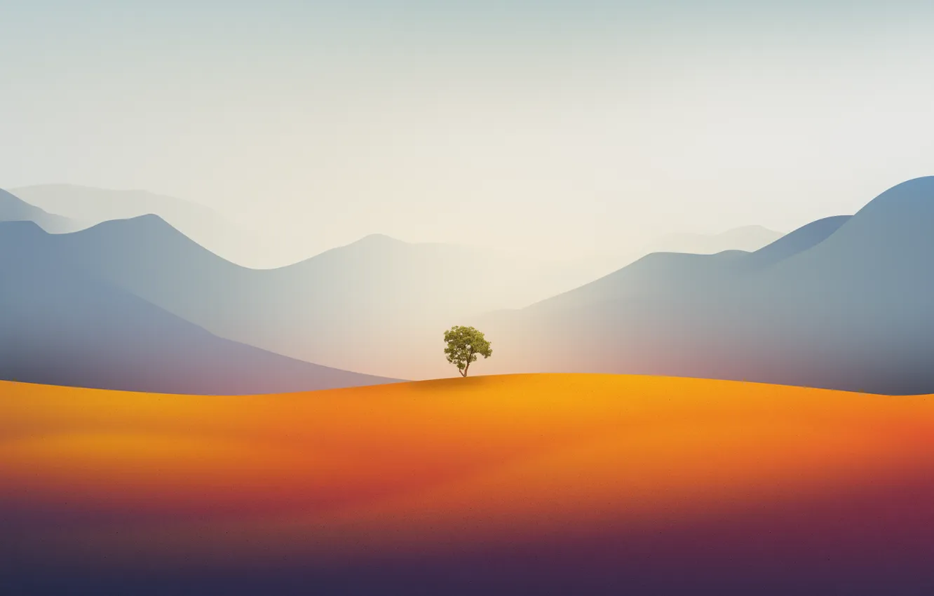 Фото обои wallpaper, Tree, picture, Desert, Illustrations