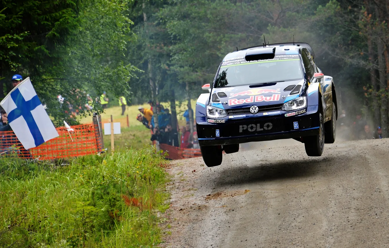 Фото обои Volkswagen, Прыжок, WRC, Rally, Ралли, Finland, Polo