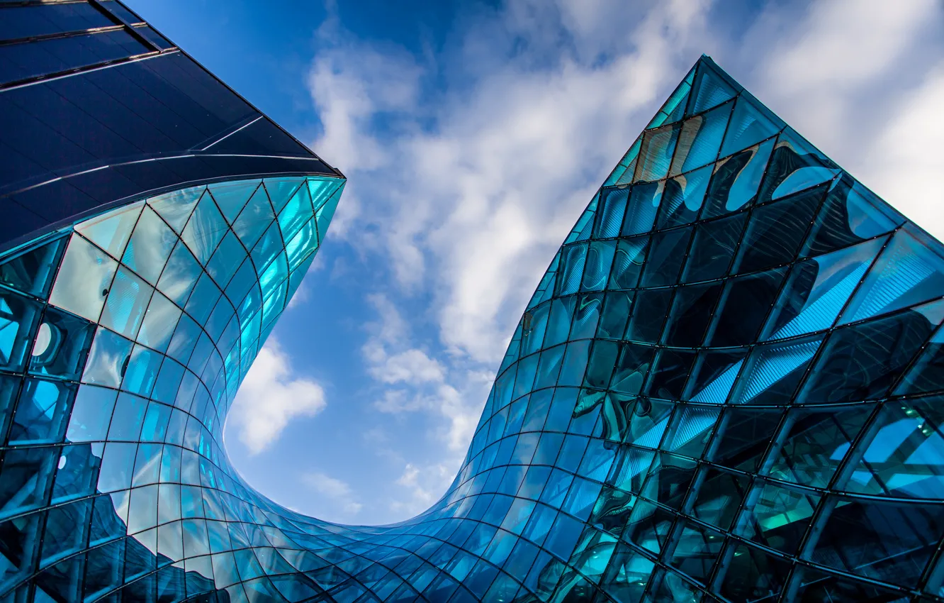Фото обои небо, здание, Архитектура, Blue Emporia Skylight Entrance