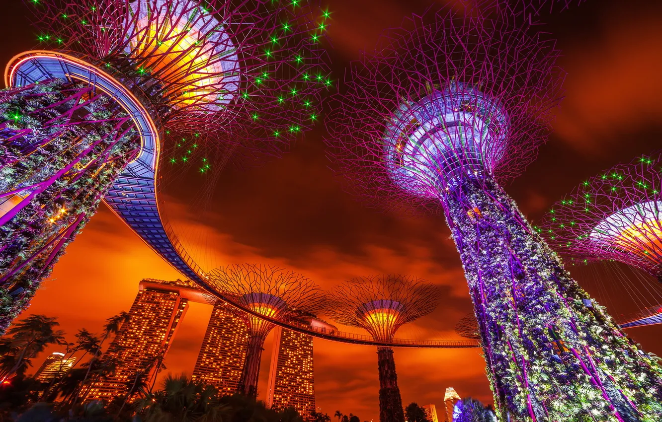 Фото обои Singapore, Gardens By The Bay, Cloud City
