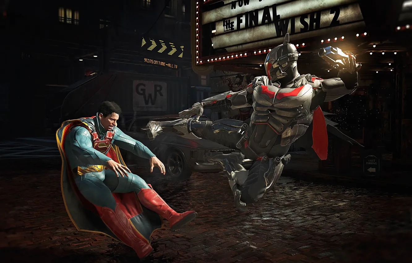 Фото обои game, Batman, armor, fight, bat, Superman, hero, suit