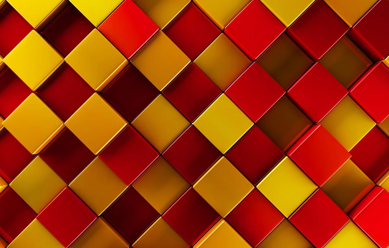 Фото обои желтый, красный, текстура, квадраты