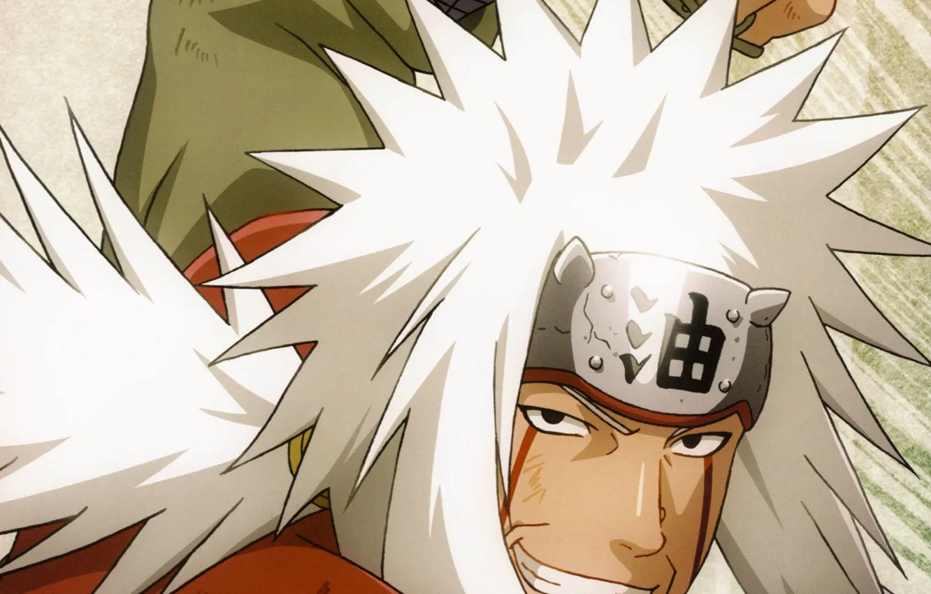 Фото обои Naruto, белые волосы, кулак, ухмылка, ninja, sensei, Jiraya, наруто ураганные хроники