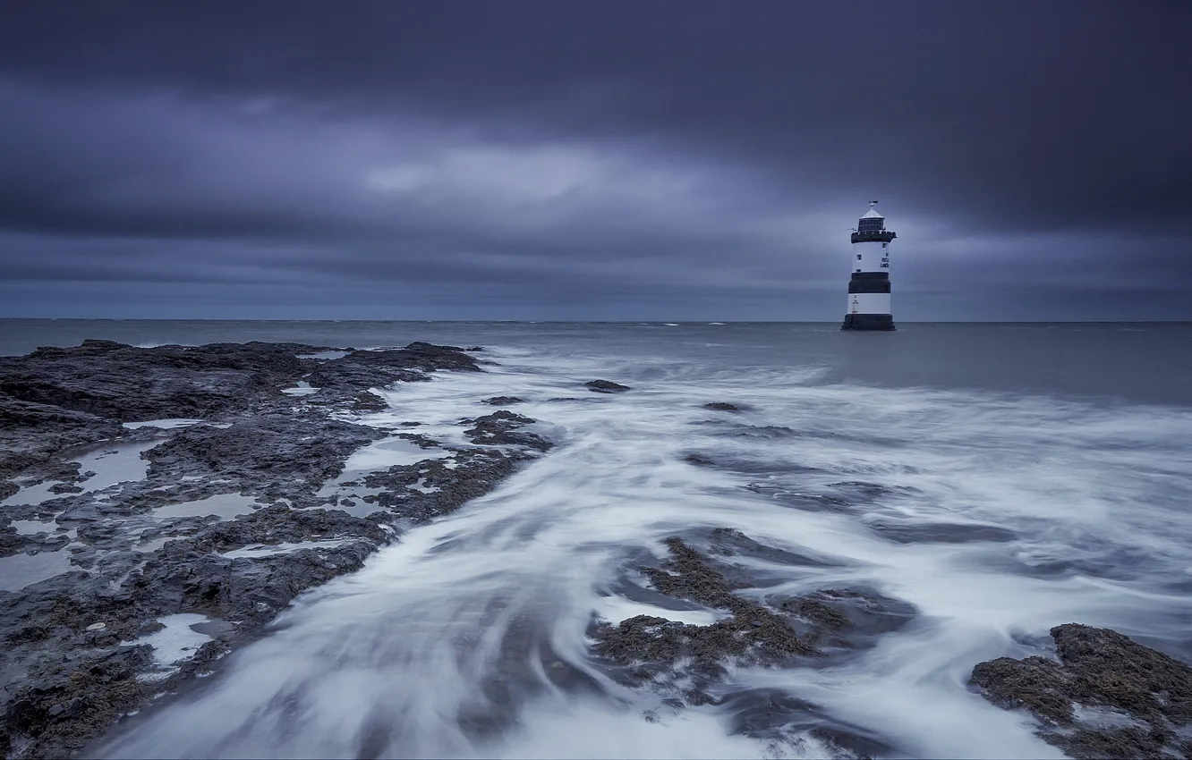 Фото обои побережье, маяк, Уэльс