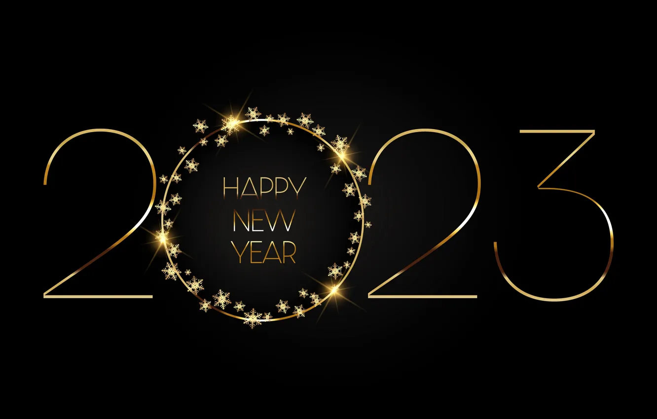 Фото обои золото, Новый Год, цифры, golden, happy, New Year, glitter, 2023