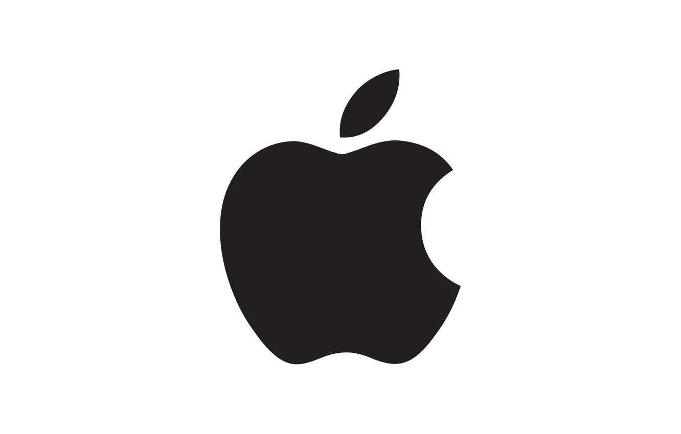 Фото обои apple, яблоко, white, black, fon