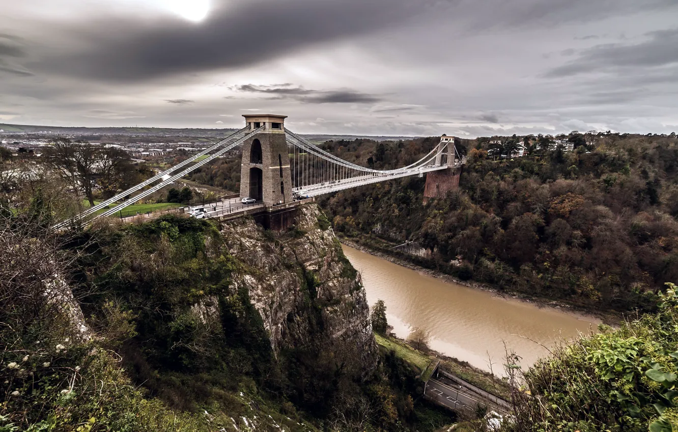 Фото обои England, Bristol, Clifton suspension bridge