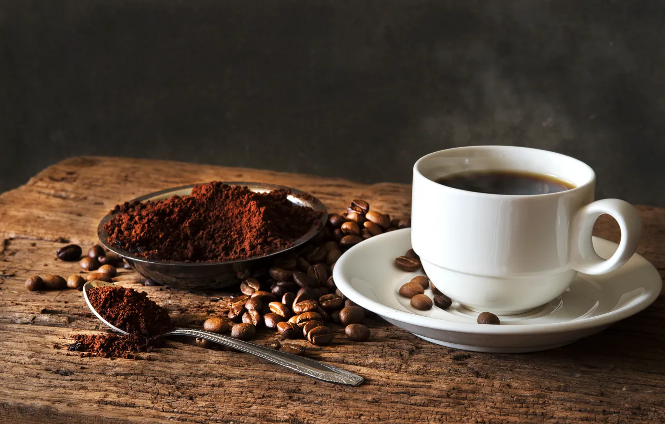 Фото обои кофе, cup, beans, coffee