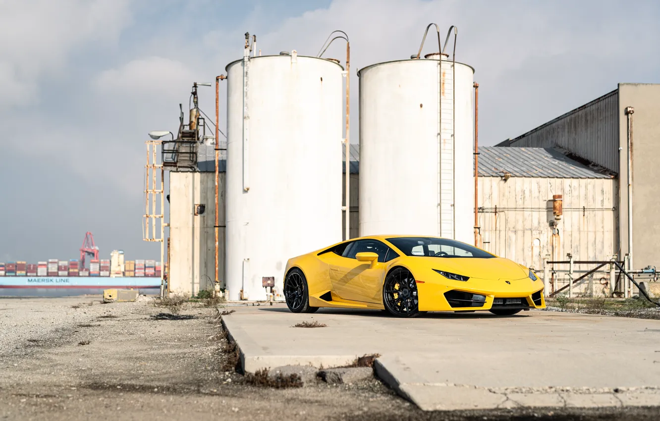 Фото обои Lamborghini, Yellow, Huracan