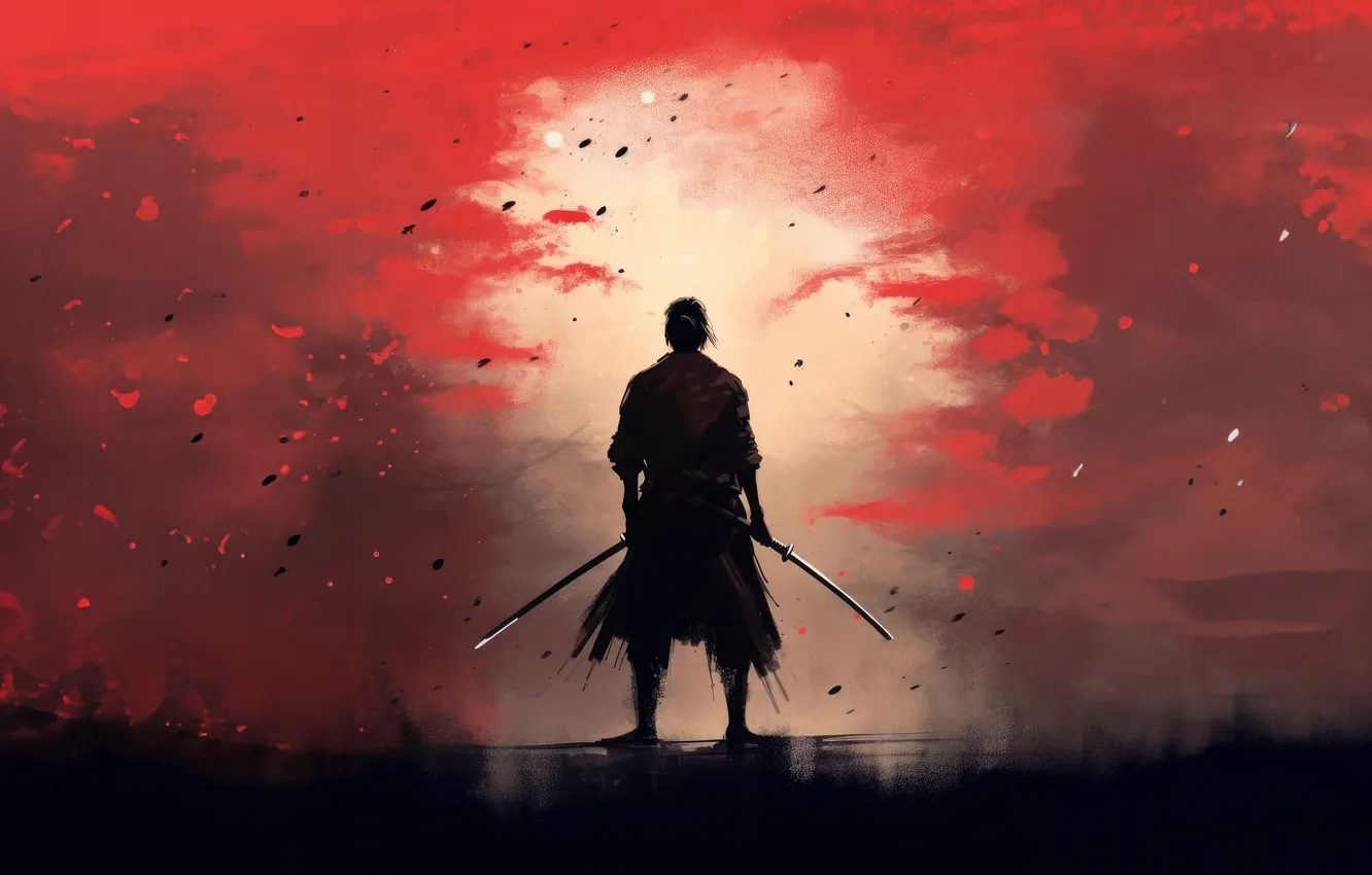 Фото обои painting, samurai, the way of samurai