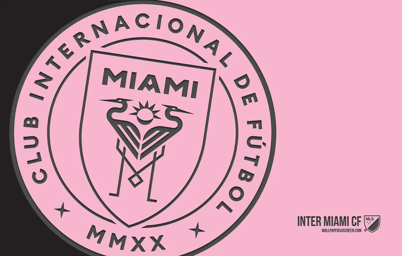 Фото обои Logo, Soccer, Emblem, MLS, Badge, Inter Miami, Crest, Inter Miami CF