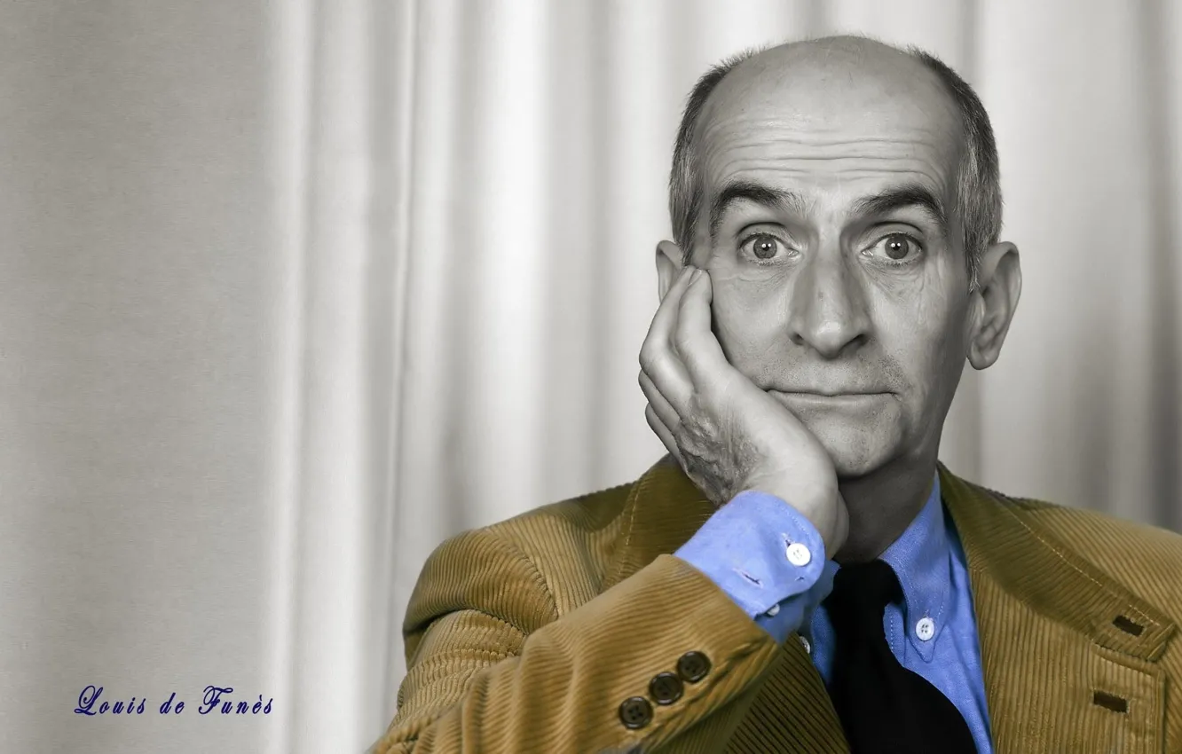 Фото обои глаза, лицо, актёр, комик, режиссёр, сценарист, Луи де Фюнес, Louis de Funès