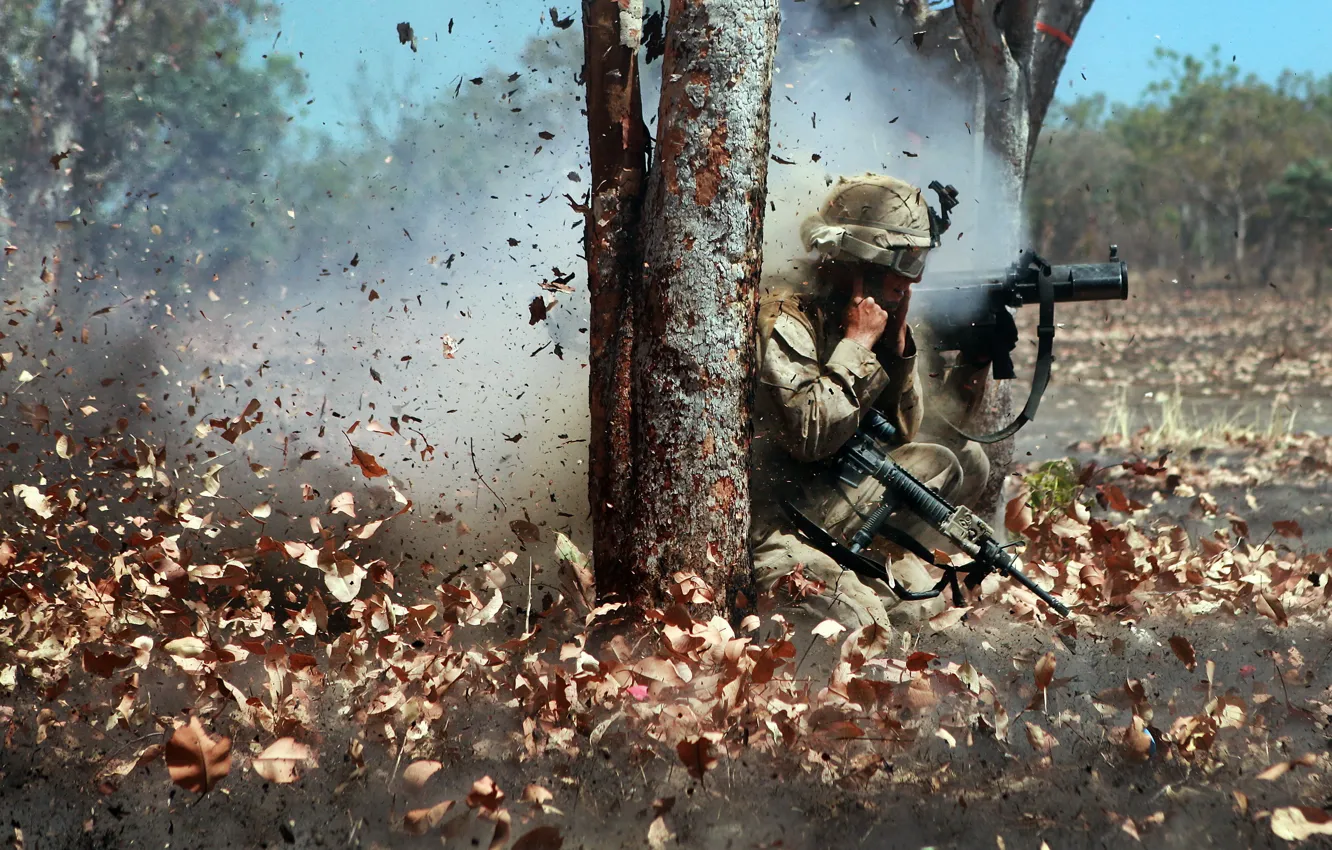 Фото обои military, marine corps, The Leaf Blower