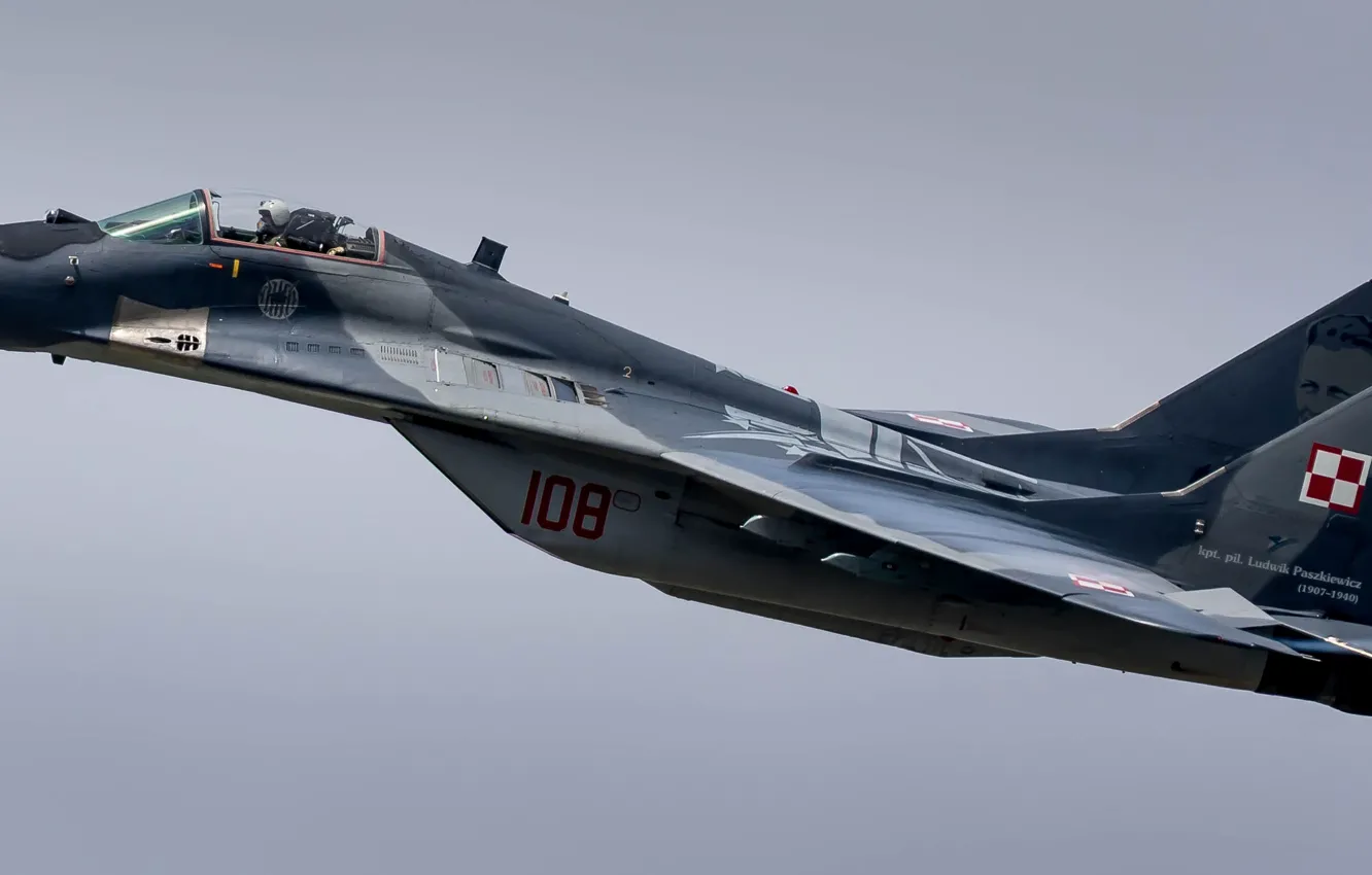 Фото обои небо, истребитель, самолёт, МиГ-29